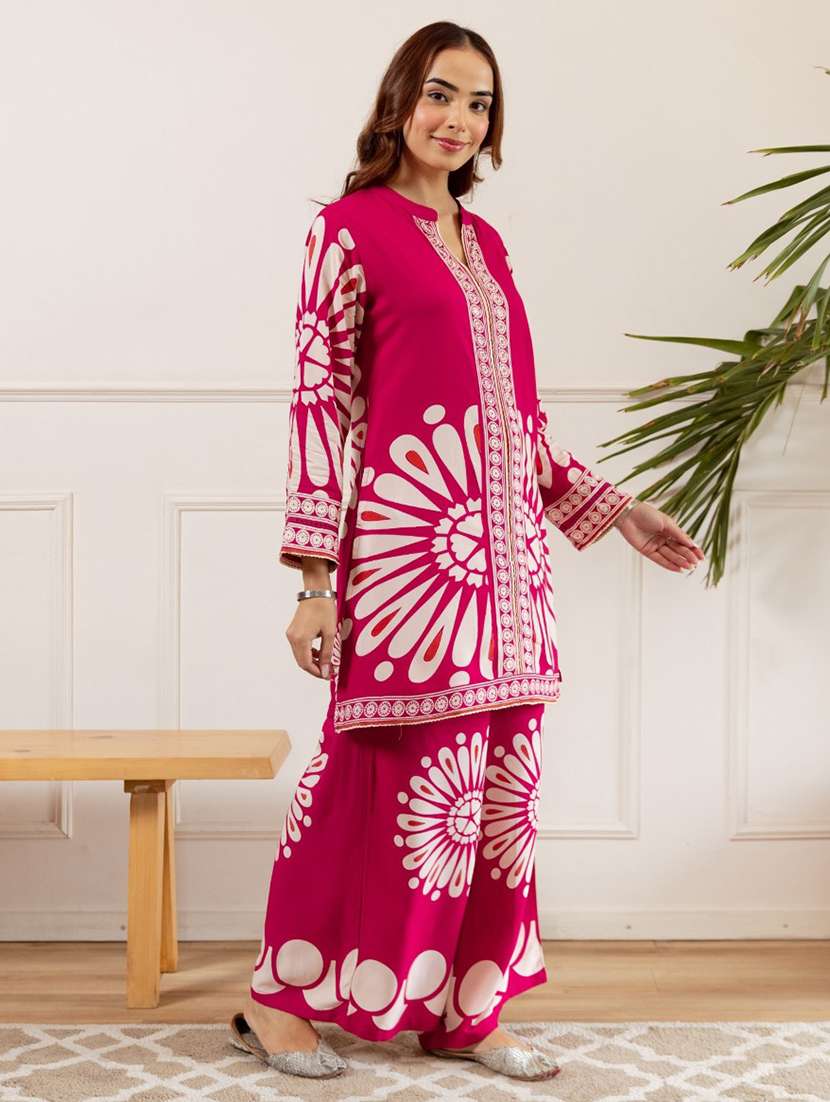women printed long sleeve ethnic co-ord set - 22069615 - Standard Image - 2