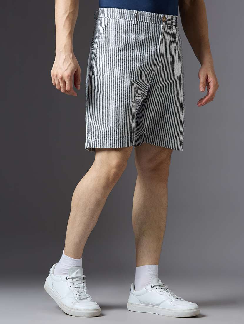 men striped mid rise regular fit shorts - 22069692 -  Standard Image - 2
