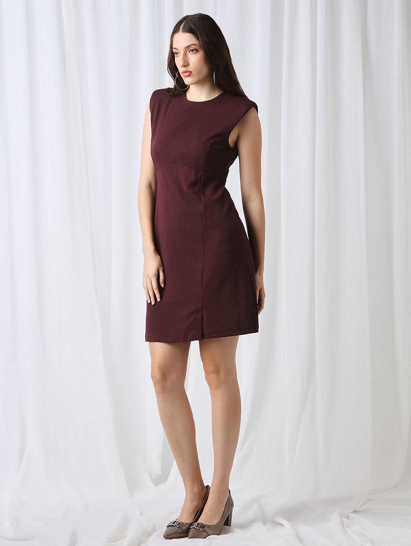 women solid sleeveless sheath dress - 22069739 - Standard Image - 2