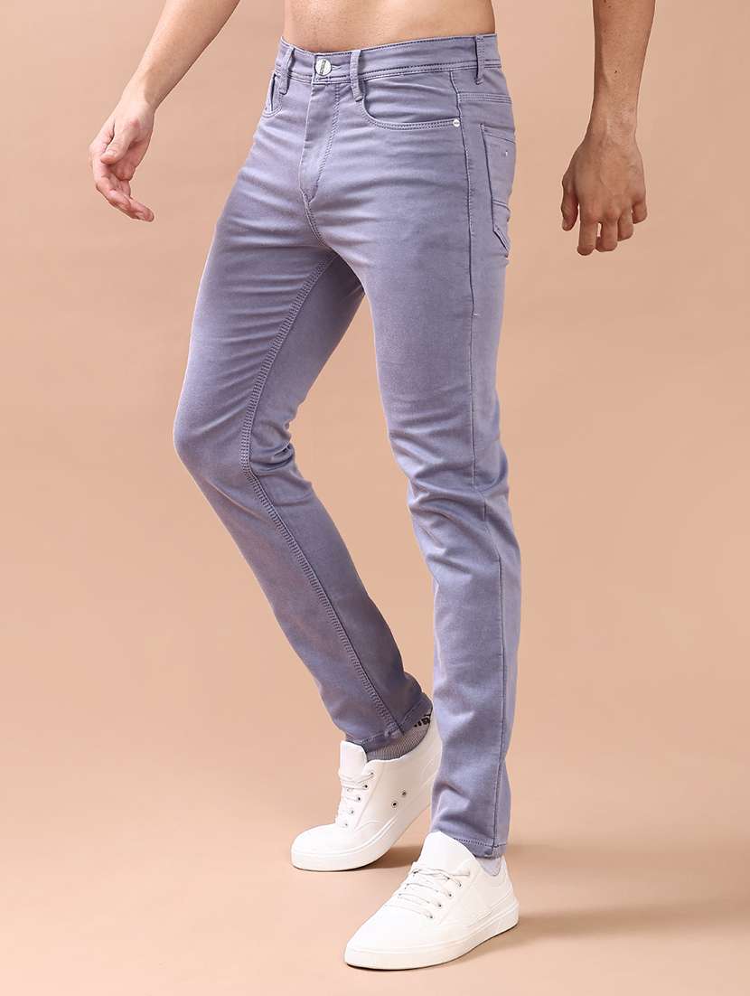 men plain mid rise full length slim fit jeans - 22069807 -  Standard Image - 2
