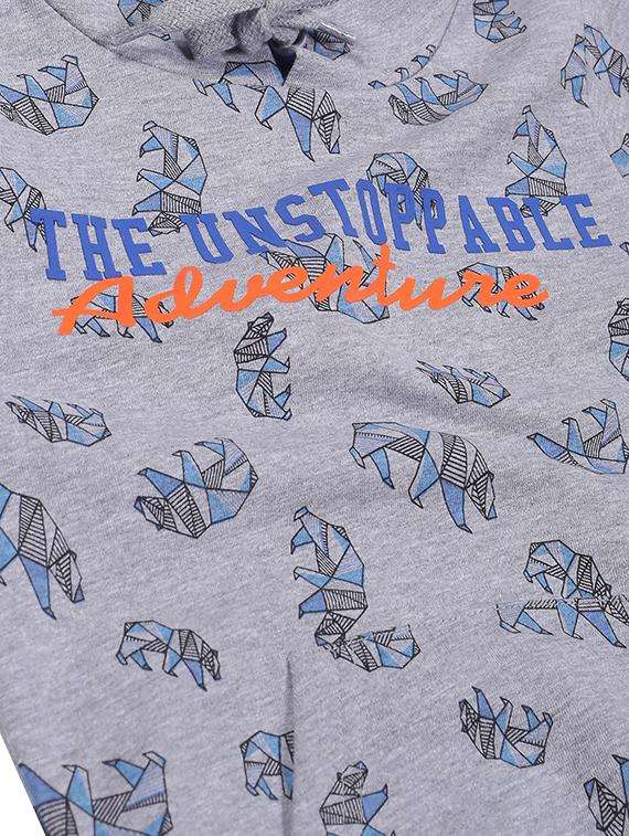 boys printed long sleeve hooded sweatshirt - 22070385 -  Standard Image - 2