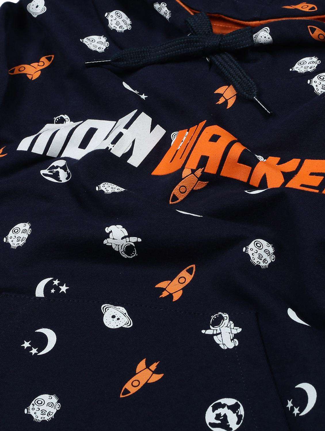 boys printed long sleeve hooded sweatshirt - 22070403 -  Standard Image - 2