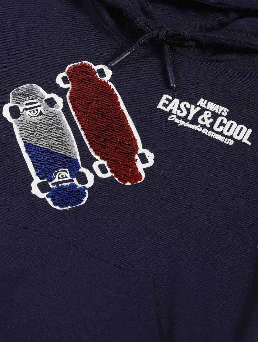 boys printed long sleeve hooded sweatshirt - 22070473 -  Standard Image - 2