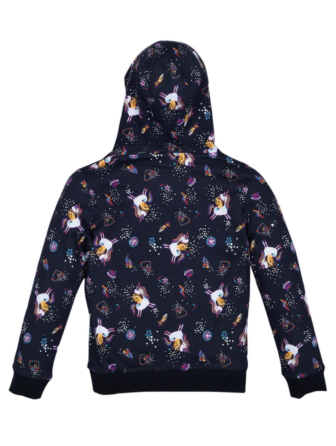 girls printed long sleeve hooded sweatshirt - 22070478 - Standard Image - 2