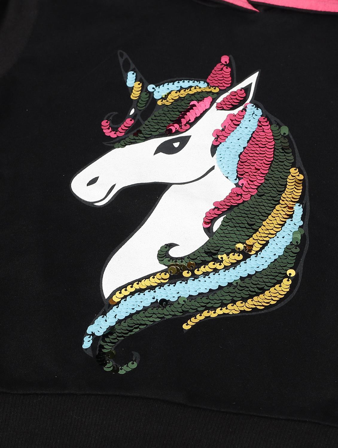 girls sequined long sleeve hooded sweatshirt - 22070480 - Standard Image - 2