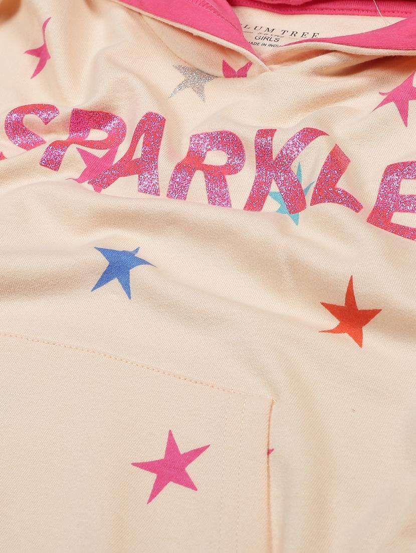 girls printed long sleeve hooded sweatshirt - 22070482 - Standard Image - 2