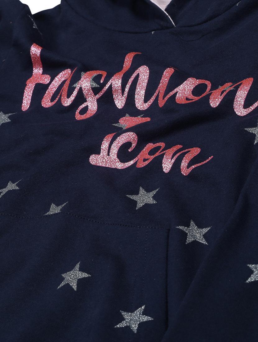 girls printed long sleeve hooded sweatshirt - 22070486 - Standard Image - 2