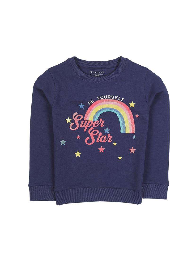 girls printed long sleeve sweatshirt