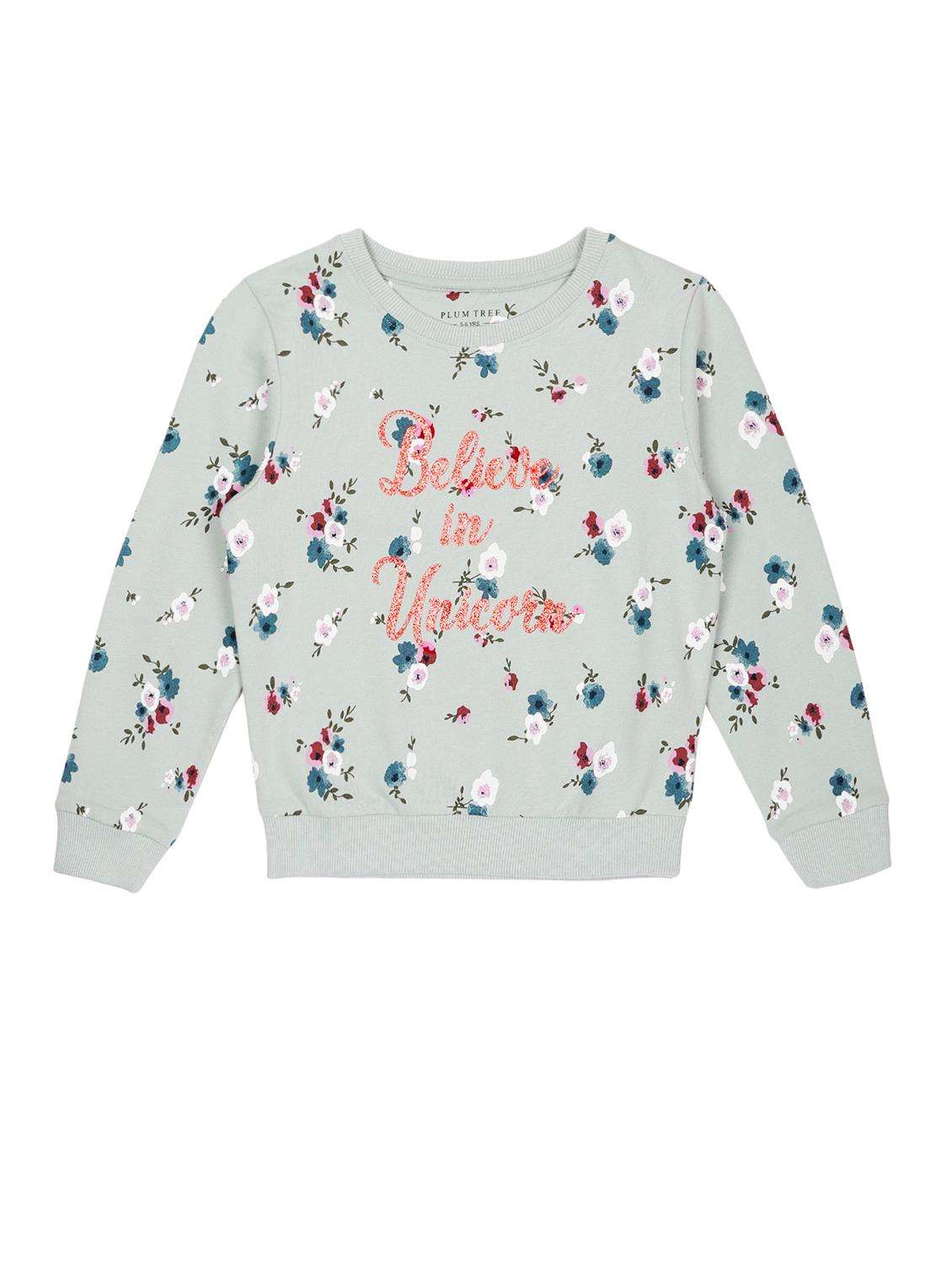girls printed long sleeve sweatshirt
