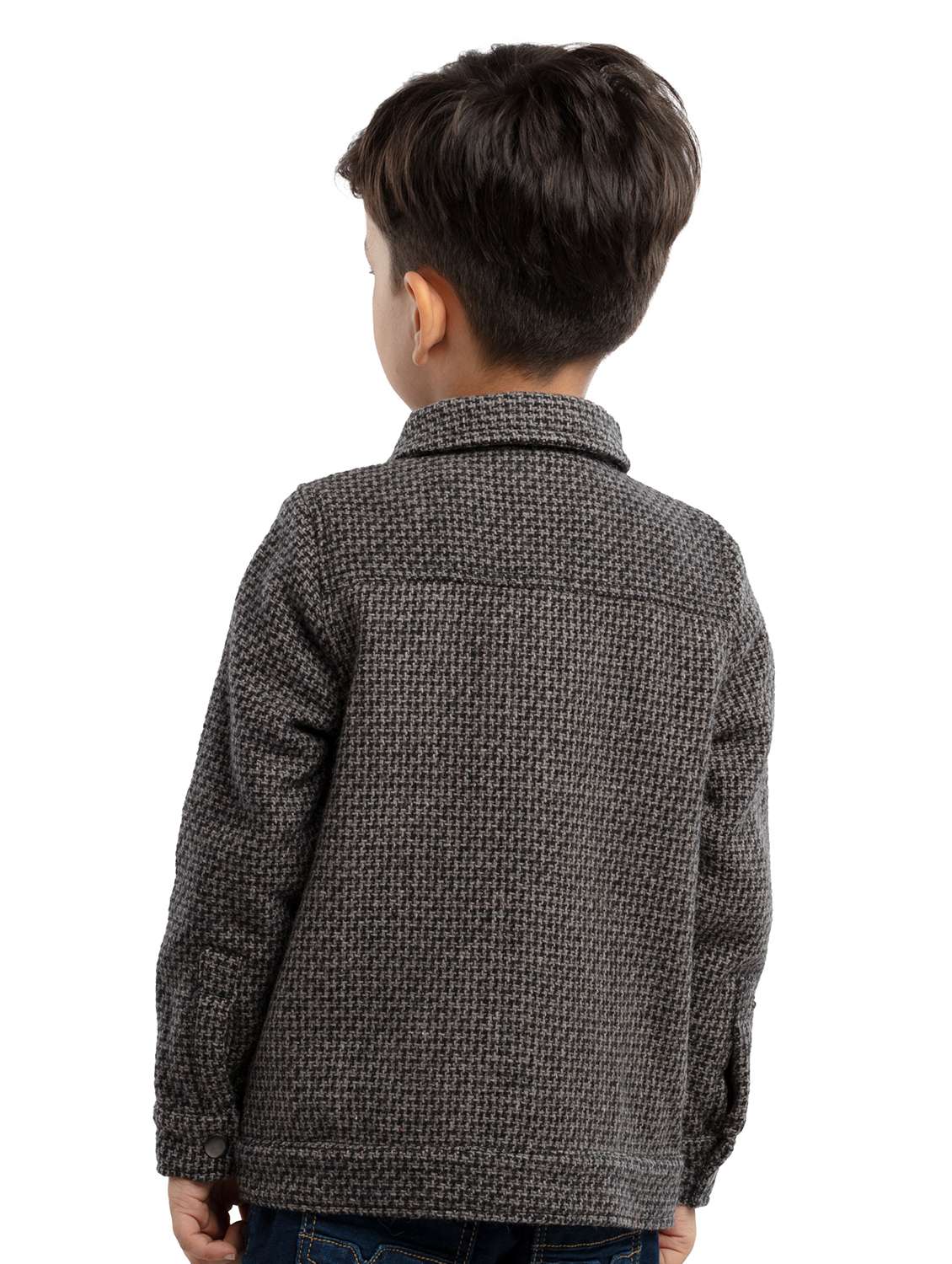 boys solid long sleeve collared shacket - 22070611 -  Standard Image - 2