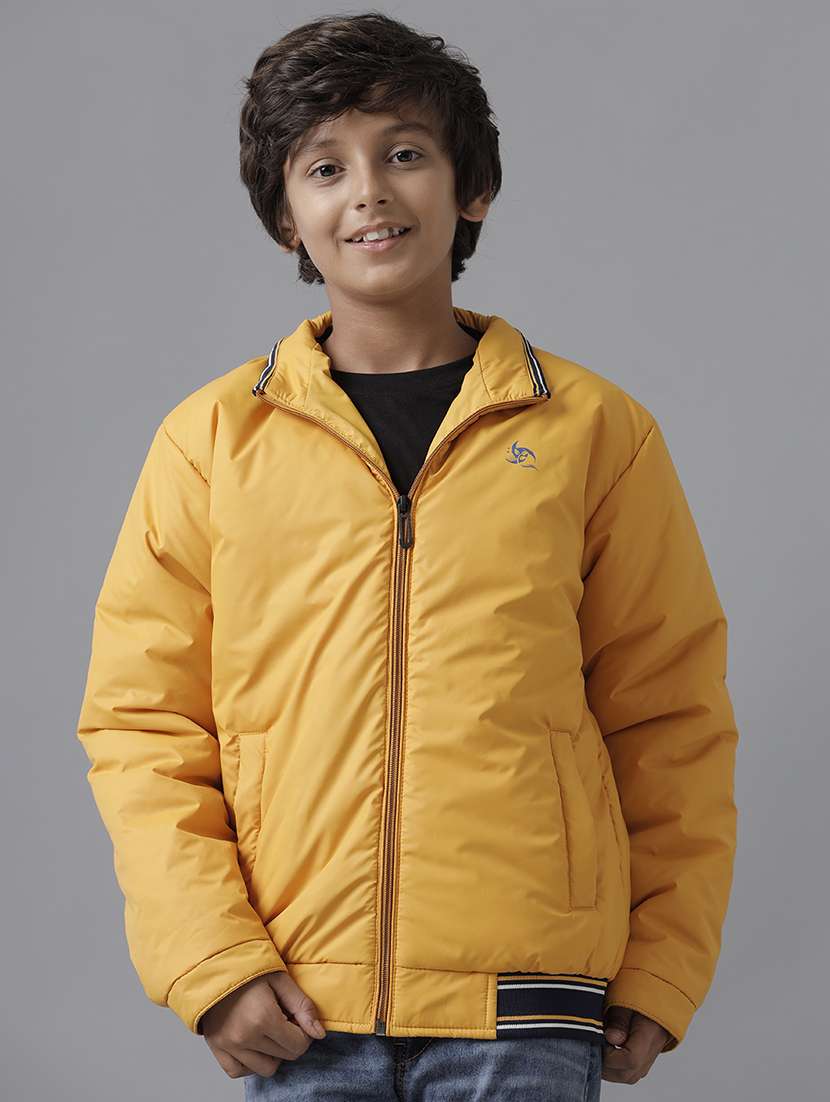 boys solid long sleeve stand collar quilted jacket - 22070629 -  Standard Image - 2