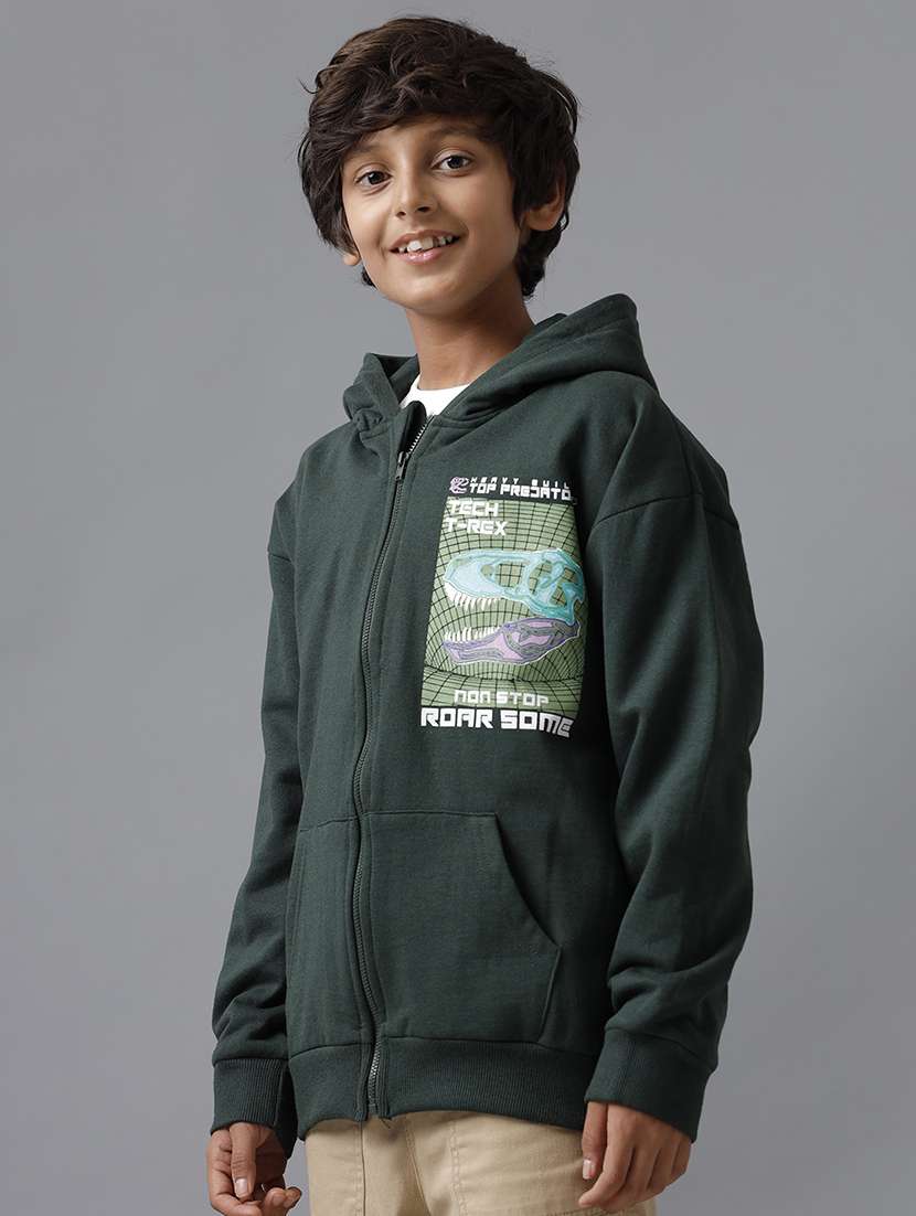 boys printed long sleeve hooded jacket - 22070634 -  Standard Image - 2