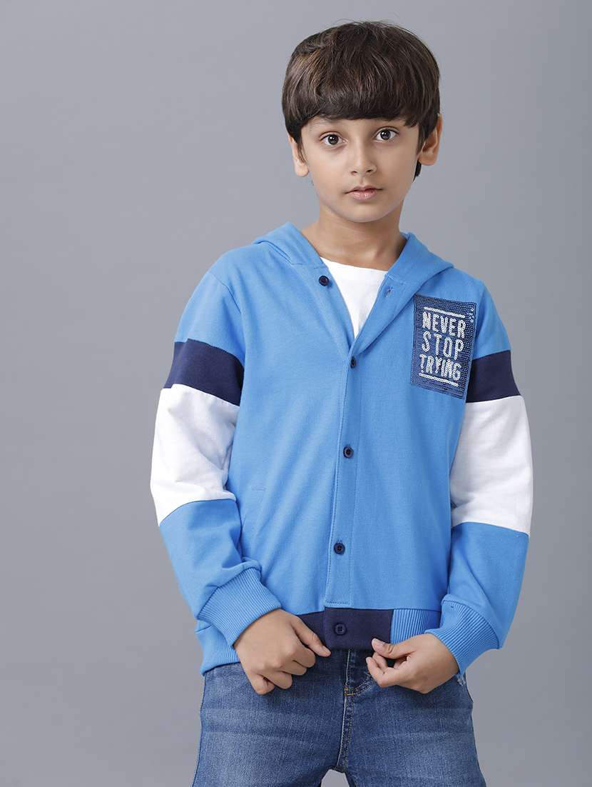 boys color blocked long sleeve hooded jacket - 22070635 -  Standard Image - 2