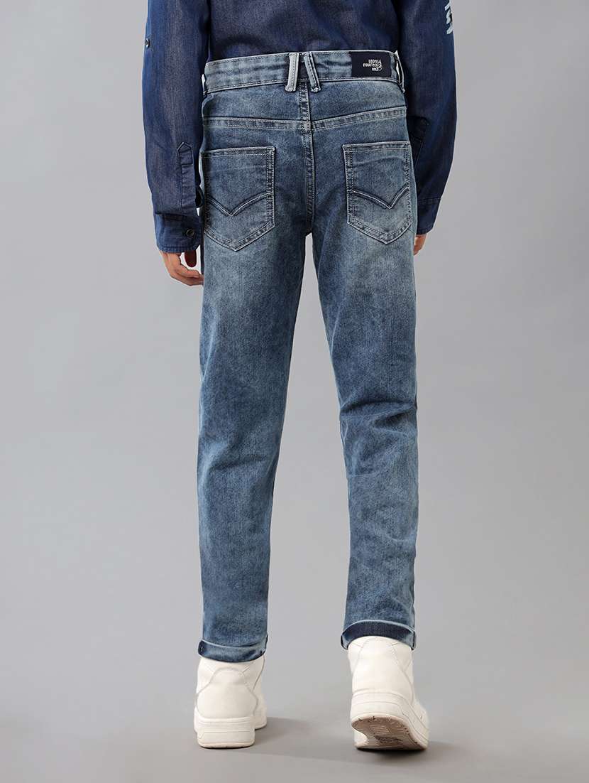 boys solid mid rise slim fit jean - 22070643 -  Standard Image - 2