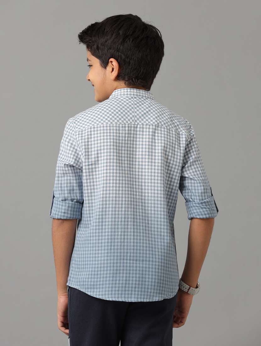 boy mandarin collared long sleeve regular fit shirt - 22070743 -  Standard Image - 2