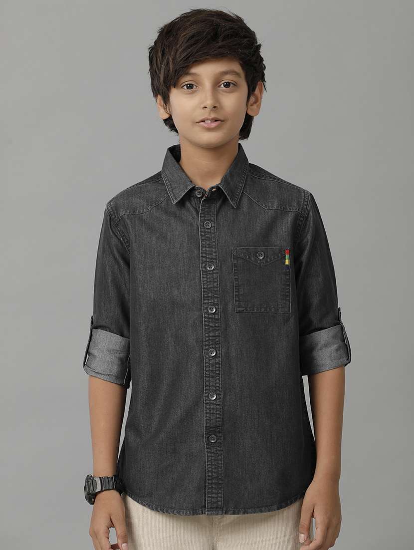 boy collared long sleeve regular fit shirt