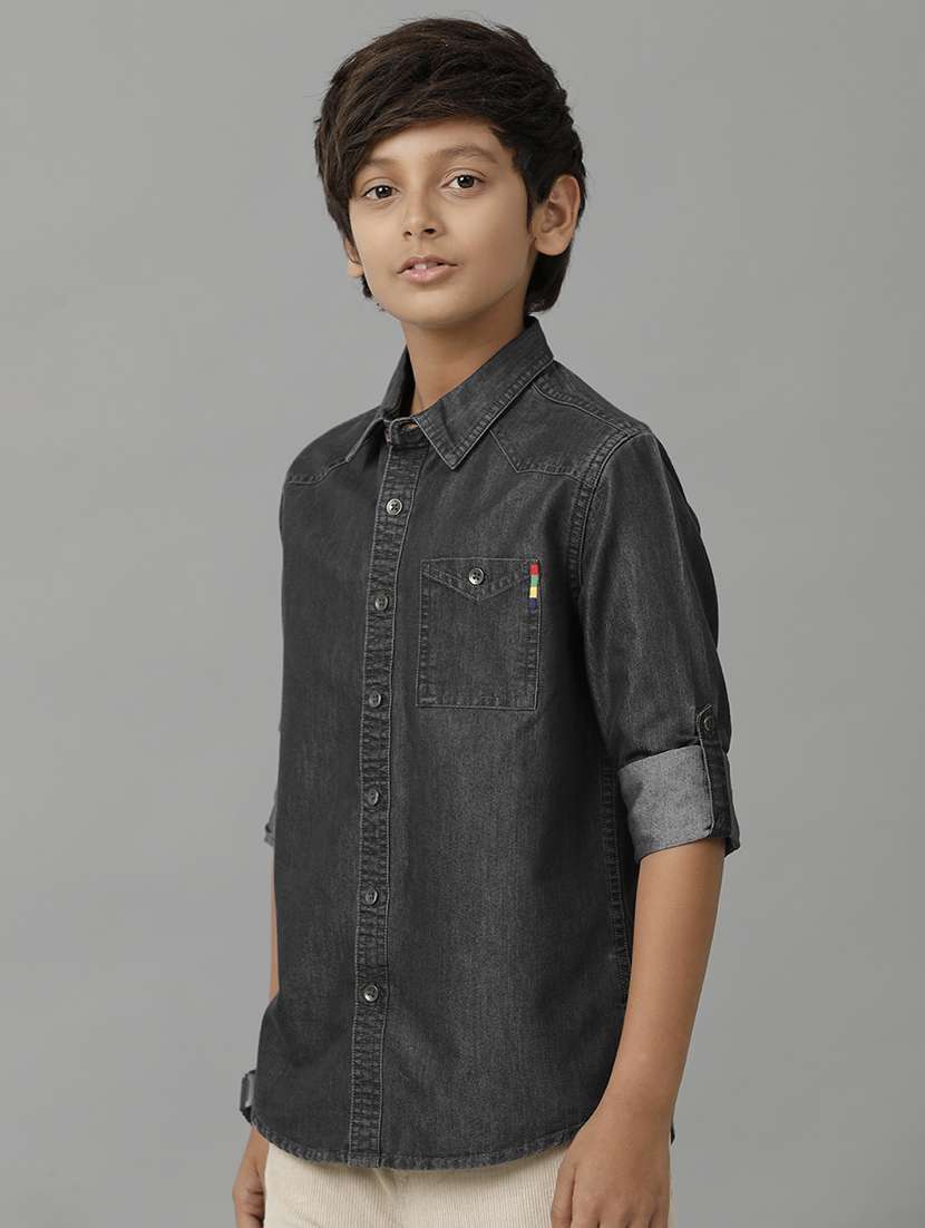 boy collared long sleeve regular fit shirt - 22070749 - Standard Image - 2