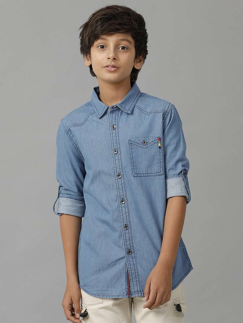 boy collared long sleeve regular fit shirt