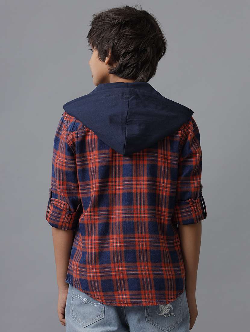boy hooded long sleeve regular fit shirt - 22070763 -  Standard Image - 2