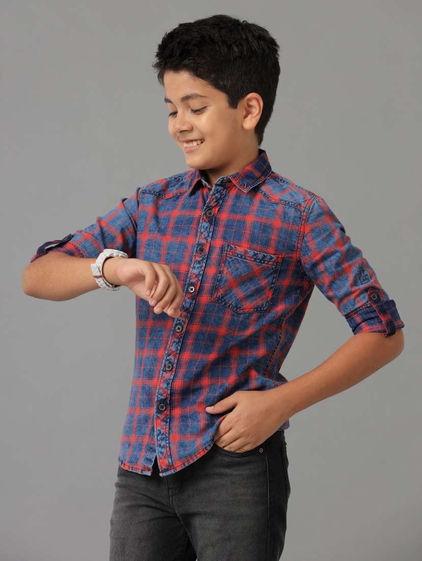boy collared long sleeve regular fit shirt - 22070764 -  Standard Image - 2