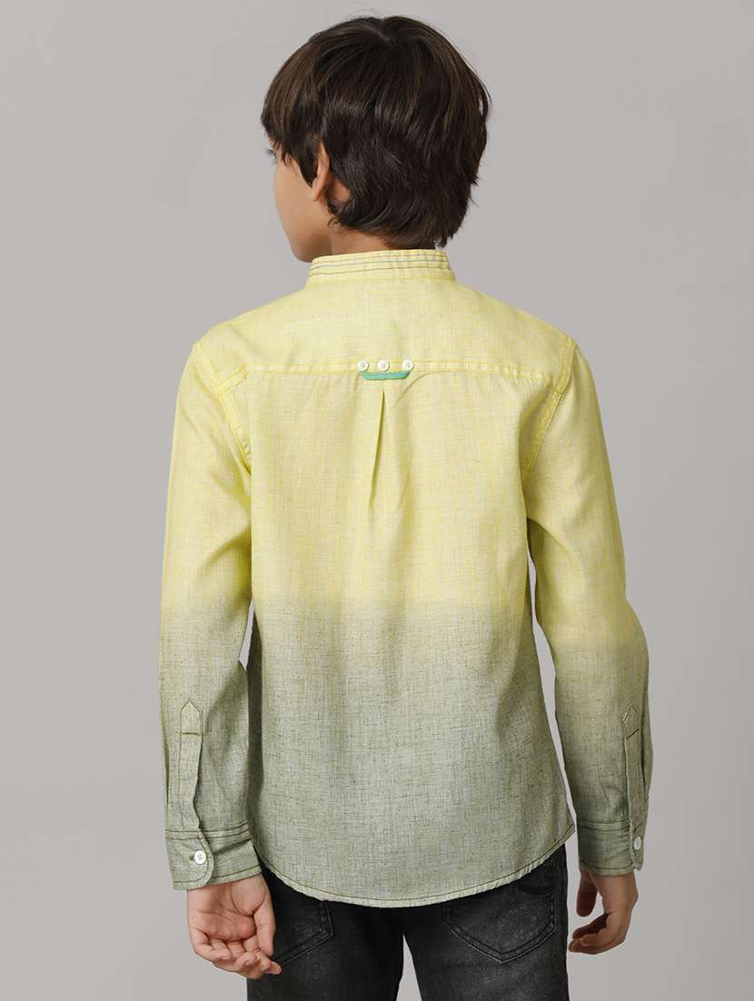 boys mandarin collar long sleeve regular fit shirt - 22070783 -  Standard Image - 2