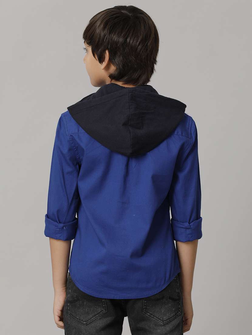boys hooded long sleeve regular fit shirt - 22070788 -  Standard Image - 2