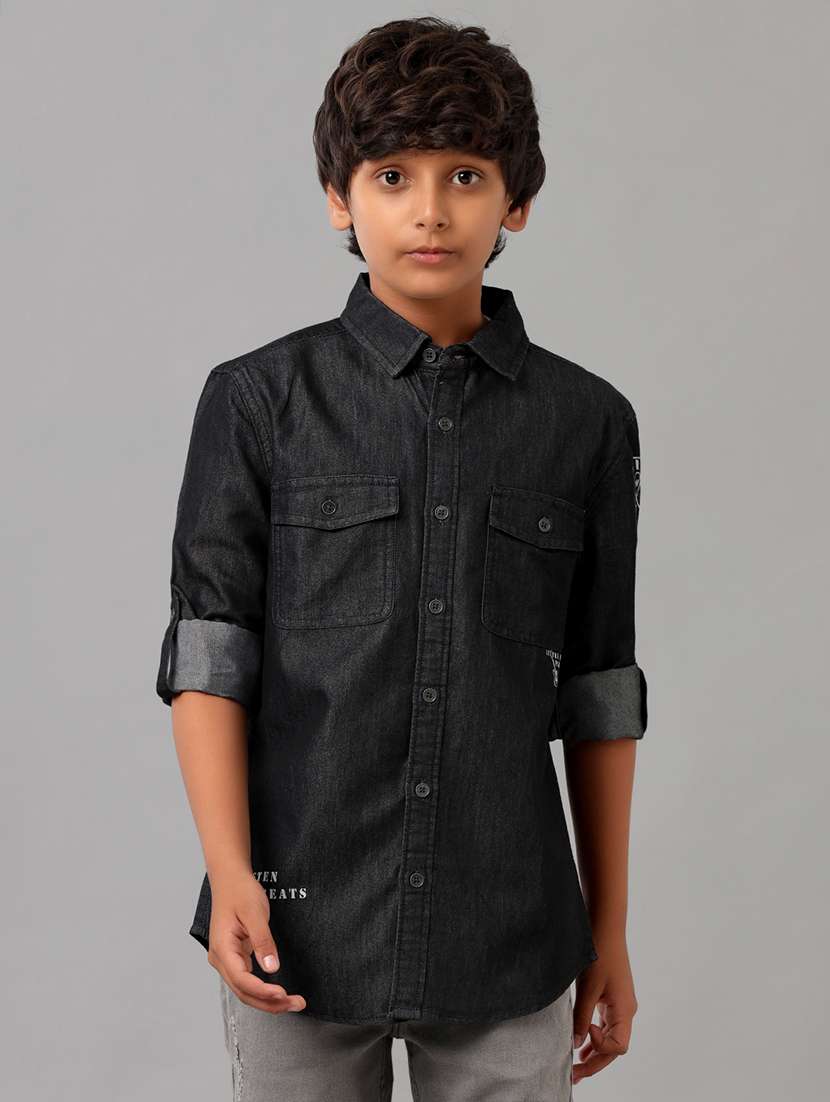 boys collared short sleeve regular fit shirt