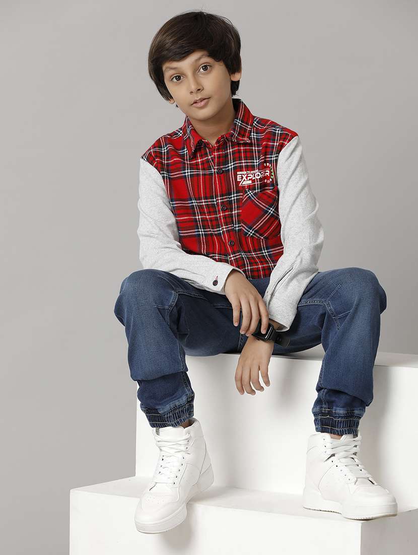boys collared long sleeve regular fit shirt - 22070802 -  Standard Image - 2