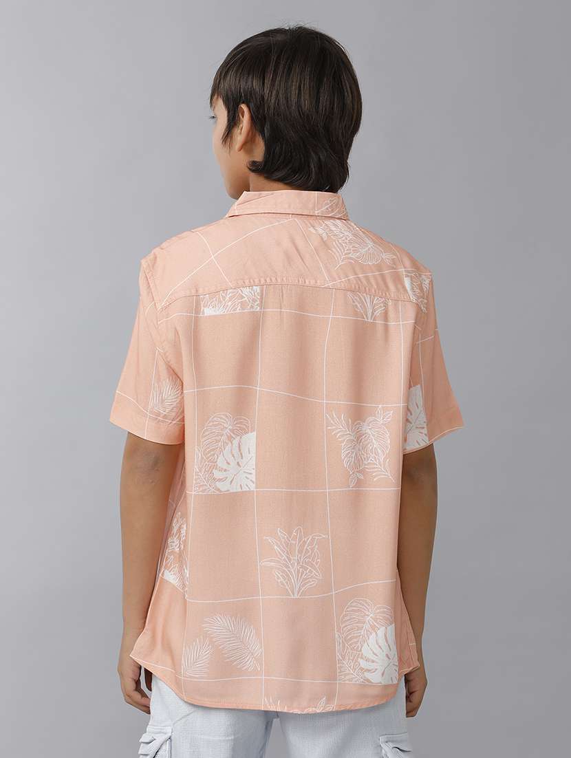 boys collared short sleeve loose fit shirt - 22070804 -  Standard Image - 2