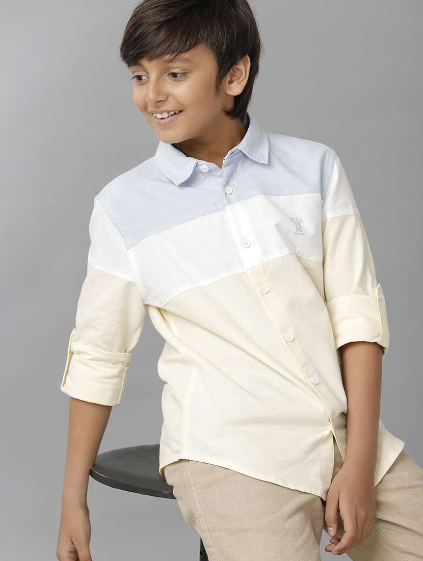 boys collared long sleeve regular fit shirt