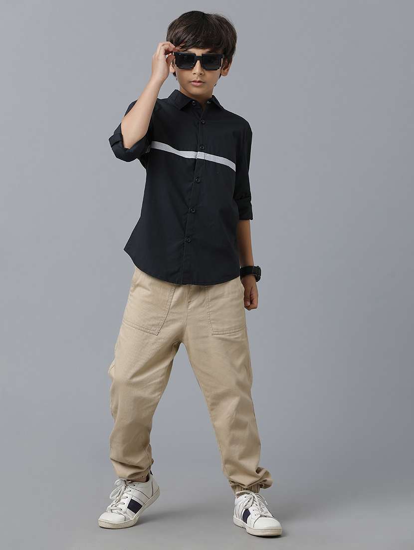 boys collared long sleeve regular fit shirt - 22070817 -  Standard Image - 2
