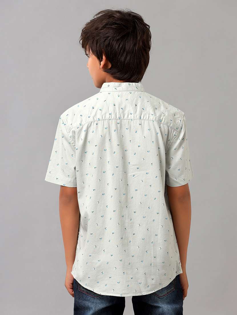 boys mandarin collared short sleeve regular fit shirt - 22070822 -  Standard Image - 2