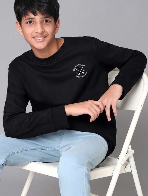 boys solid round neck long sleeve sweatshirt - 22070887 -  Standard Image - 0