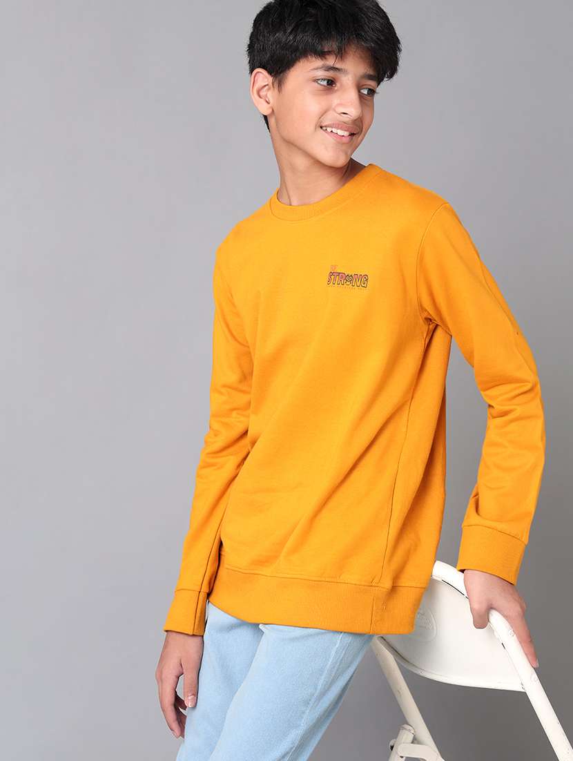 boys solid round neck long sleeve sweatshirt - 22070889 - Standard Image - 2