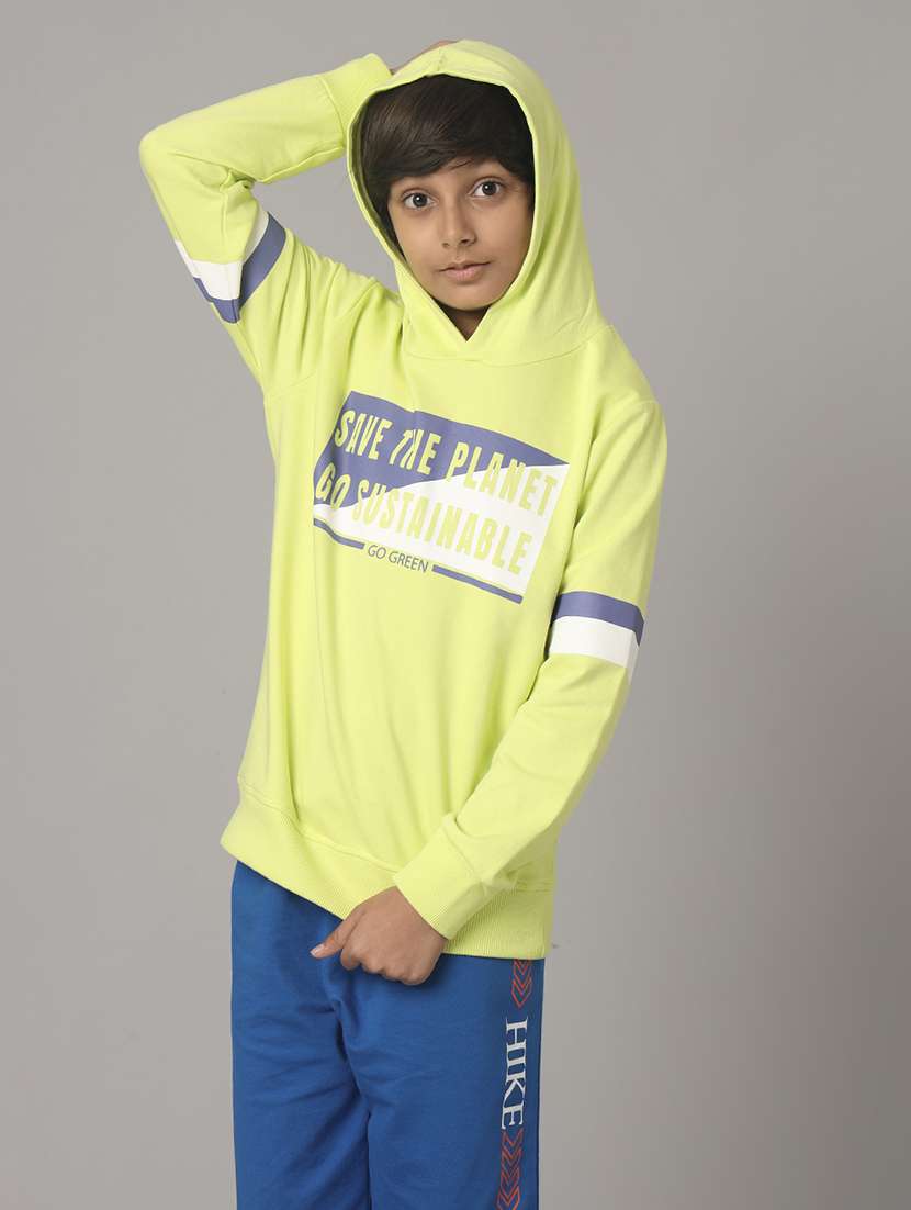 boys printed hooded long sleeve sweatshirt