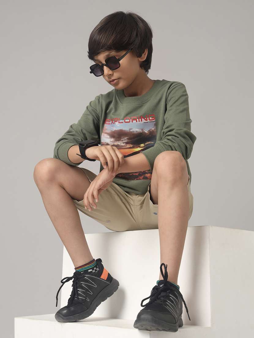boys printed round neck long sleeve sweatshirt - 22070891 - Standard Image - 2