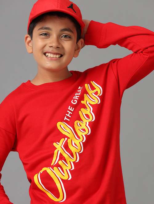 Boys Printed Round Neck Long Sleeve Sweatshirt