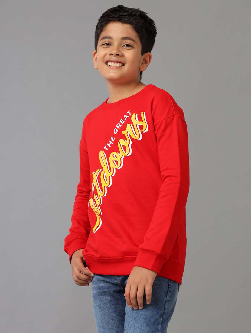 boys printed round neck long sleeve sweatshirt - 22070894 - Standard Image - 2
