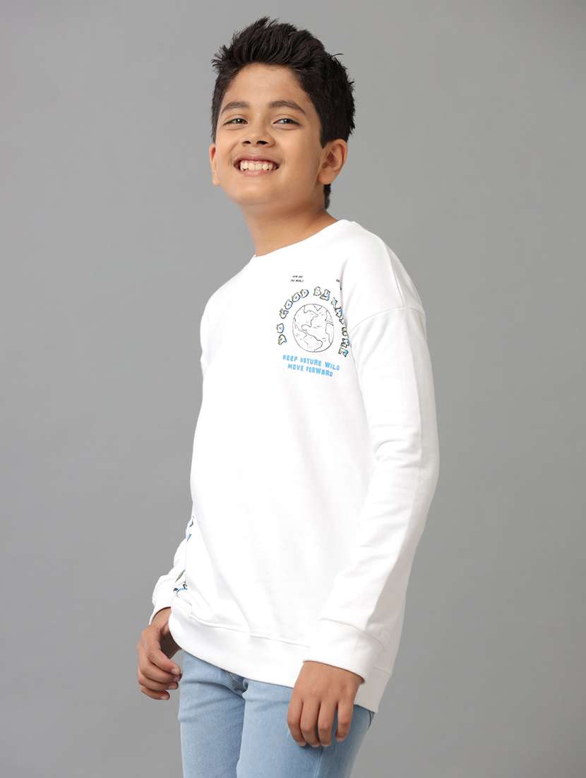 boys printed round neck long sleeve sweatshirt - 22070896 - Standard Image - 2