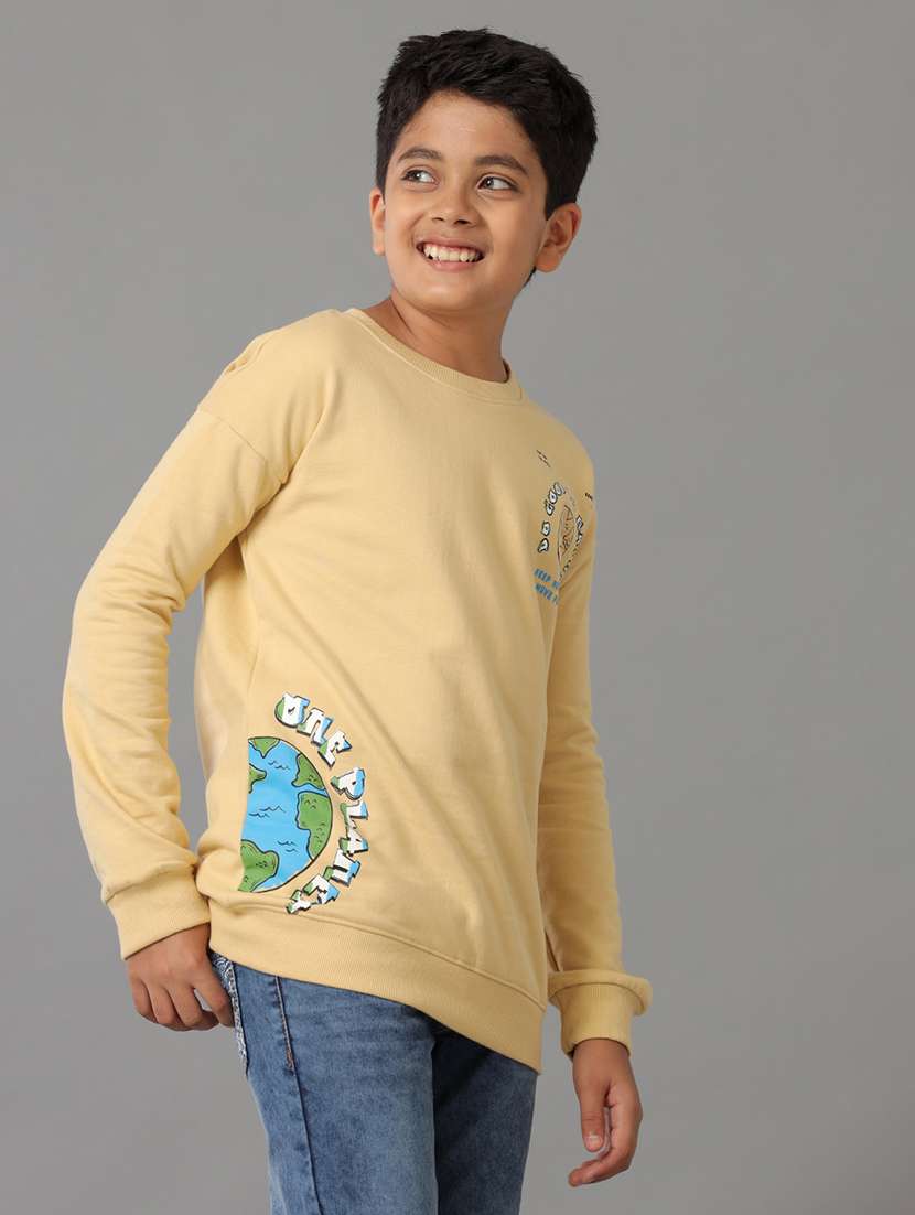 boys solid round neck long sleeve sweatshirt - 22070897 - Standard Image - 2