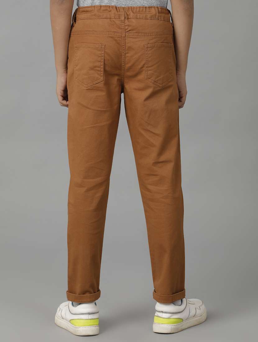 boys solid mid rise slim fit chinos - 22070904 - Standard Image - 2