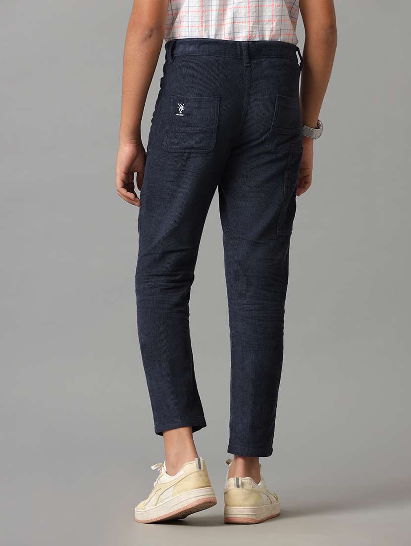 boys solid mid rise slim fit trouser  - 22070906 -  Standard Image - 2