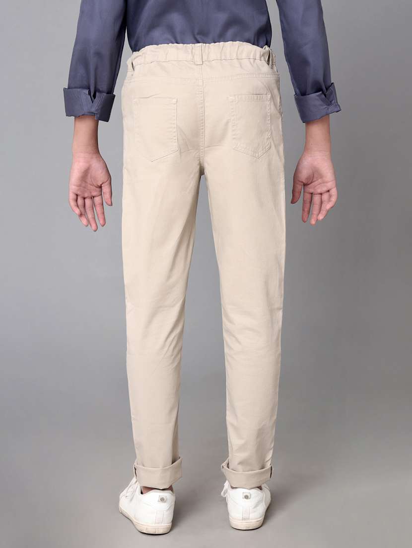 boys solid mid rise slim fit chinos - 22070907 - Standard Image - 2