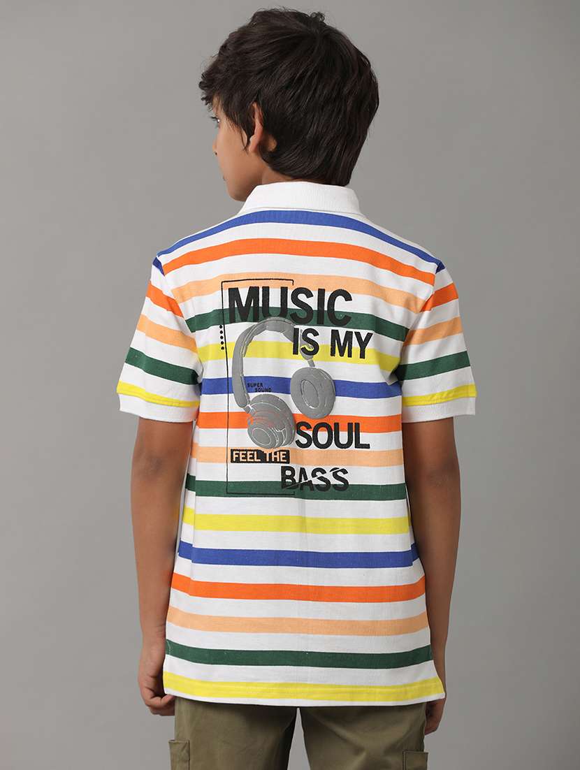 boys striped short sleeve regular fit polo t-shirt - 22070944 -  Standard Image - 2