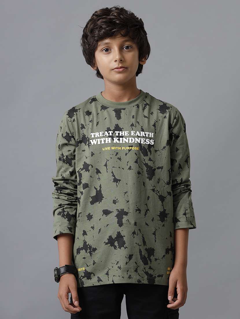 boys printed long sleeve regular fit t-shirt
