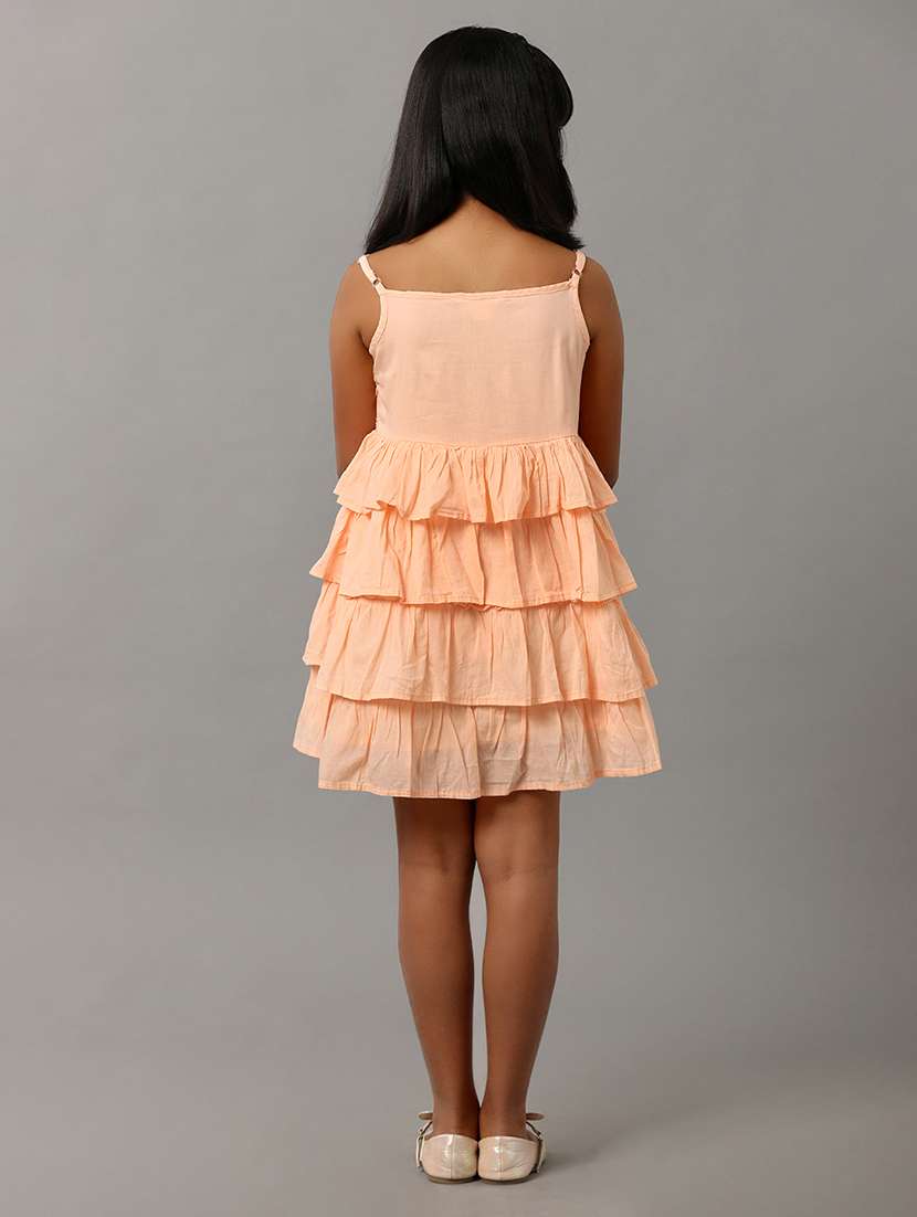 girls embroidered shoulder strap ruffled dress - 22071073 - Standard Image - 2