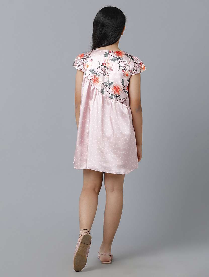 girls floral print puff sleeve fit & flare dress - 22071077 - Standard Image - 2