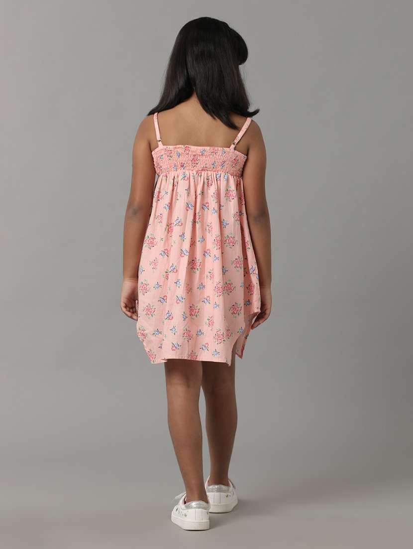 girls printed shoulder strap asymmetric dress - 22071080 -  Standard Image - 2