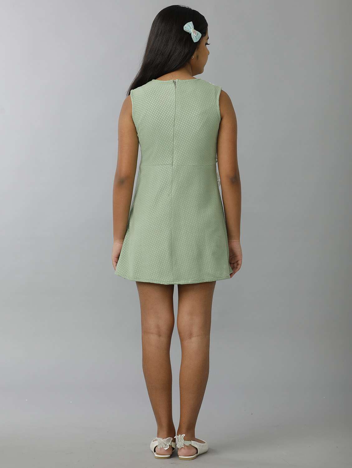 girls self designed sleeveless a-line dress - 22071083 - Standard Image - 2