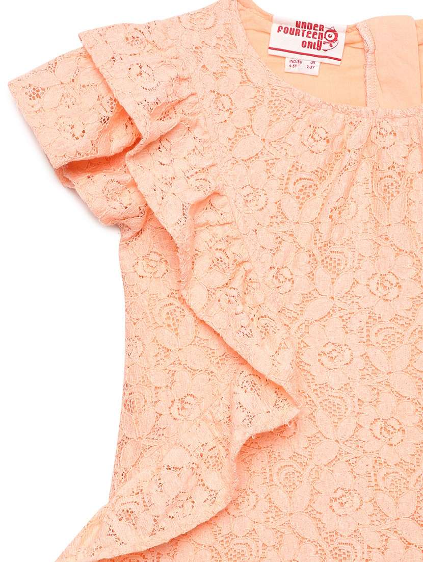 peach poplin fit & flare dress - 22071101 - Standard Image - 2